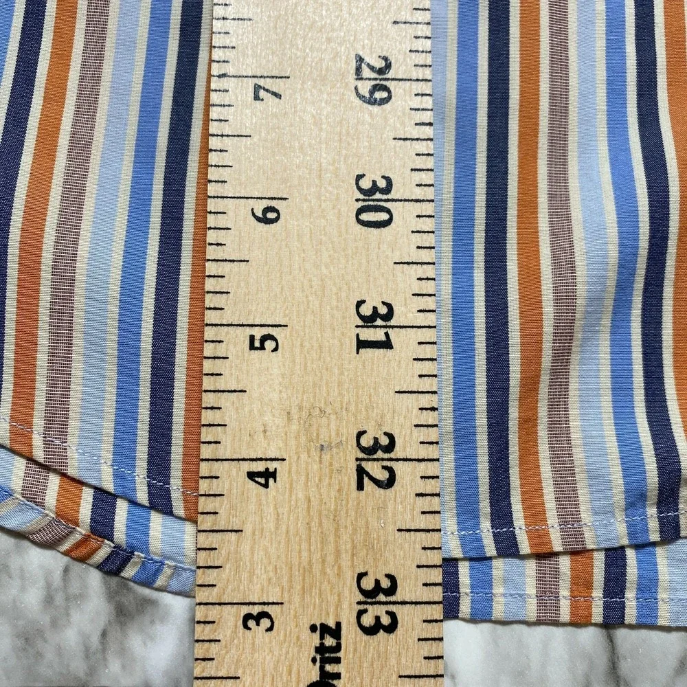 Banana Republic Mens Dress Shirt Sz L 16-16 1/2 Long Sleeve Multicolor Striped